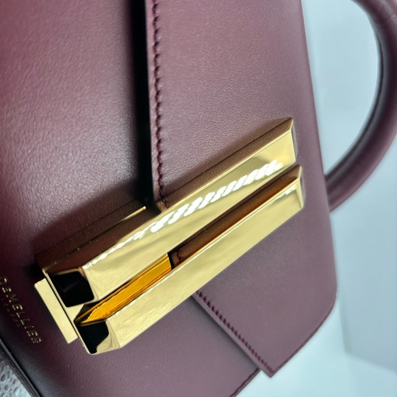 NWT DeMellier Nano Montreal in Burgundy top handle leather crossbody gift bag - Picture 15 of 17